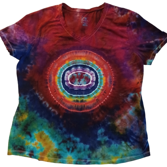 Hand Crafted Tops - #3 Beautiful 1X Circle Mandala Tie Dye Short Sleeve Tee Shirt